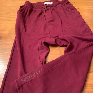 Spiritual gangster girls soft pants in cranberry.